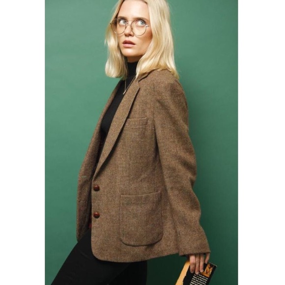 Oscar de la Renta Jackets & Blazers - OSCAR DE LA RENTA TWEED BROWN WOOL FALL BLAZER